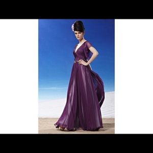Purple beaded Chiffon dress
